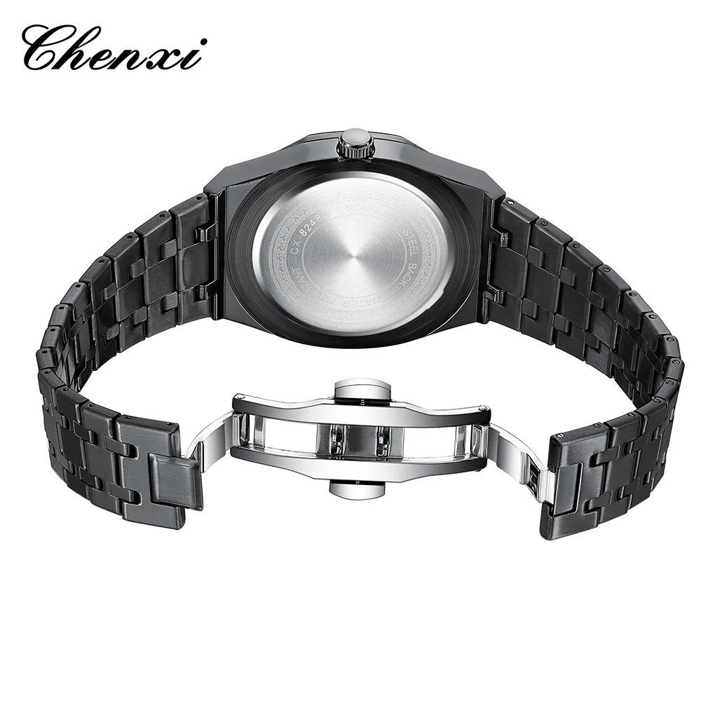 Chenxi relógio masculino luz noturna à prova d'água e calendário de tempo relógios para homens relógio de pulso de alto luxo algarismos árabes orientais