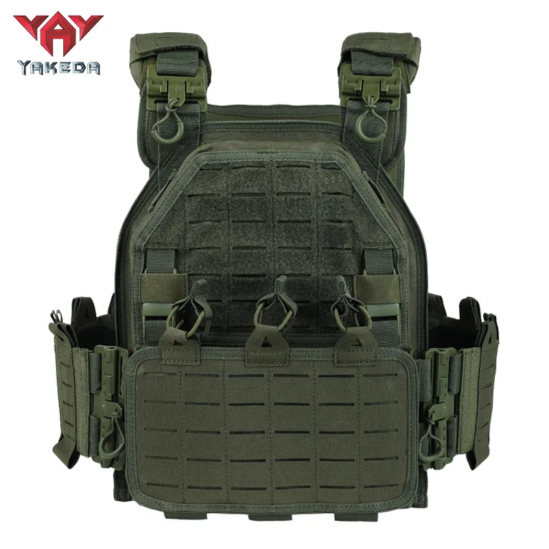 Yakeda New Combat Vest 6094 Quick Detach Lightweight Laser Cut Training Vest 1000D Black Gear Carrying Tactical Vest