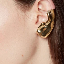 Réinitialisation d'oreille en métal demi-contour d'oreille pour femmes et filles, boucles d'oreilles punk vintage, clip d'os d'oreille, mode, cadeau de bijoux