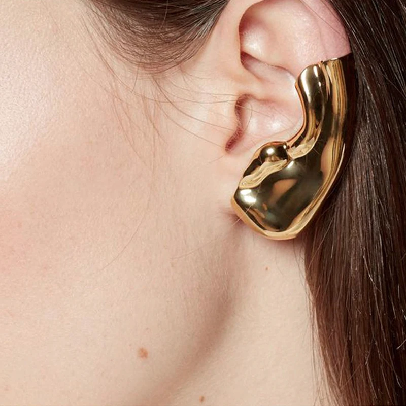 Punk Vintage Half Ear Contour Metal Ear Clip Stud Earrings Dla kobiet dziewczynki Ear Bones Clip Fashion Earring Biżuteria Prezent