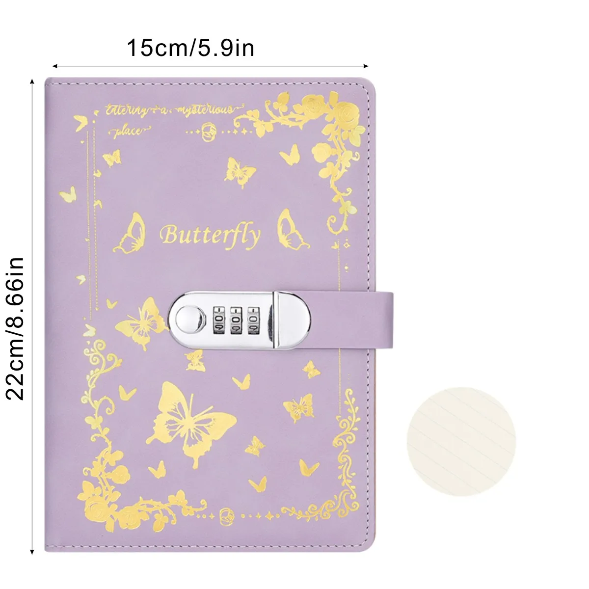 One A5PU 100 sheets/200 pages notebook, vintage password book with lock, diary clip, thickened creative manual ledger, student n