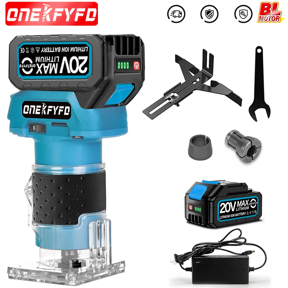 Brushless 5 Speed Electric Trimming Machine Wireless Milling Engraving Slotting Machine Woodworking Tools for Makita 18V Battery