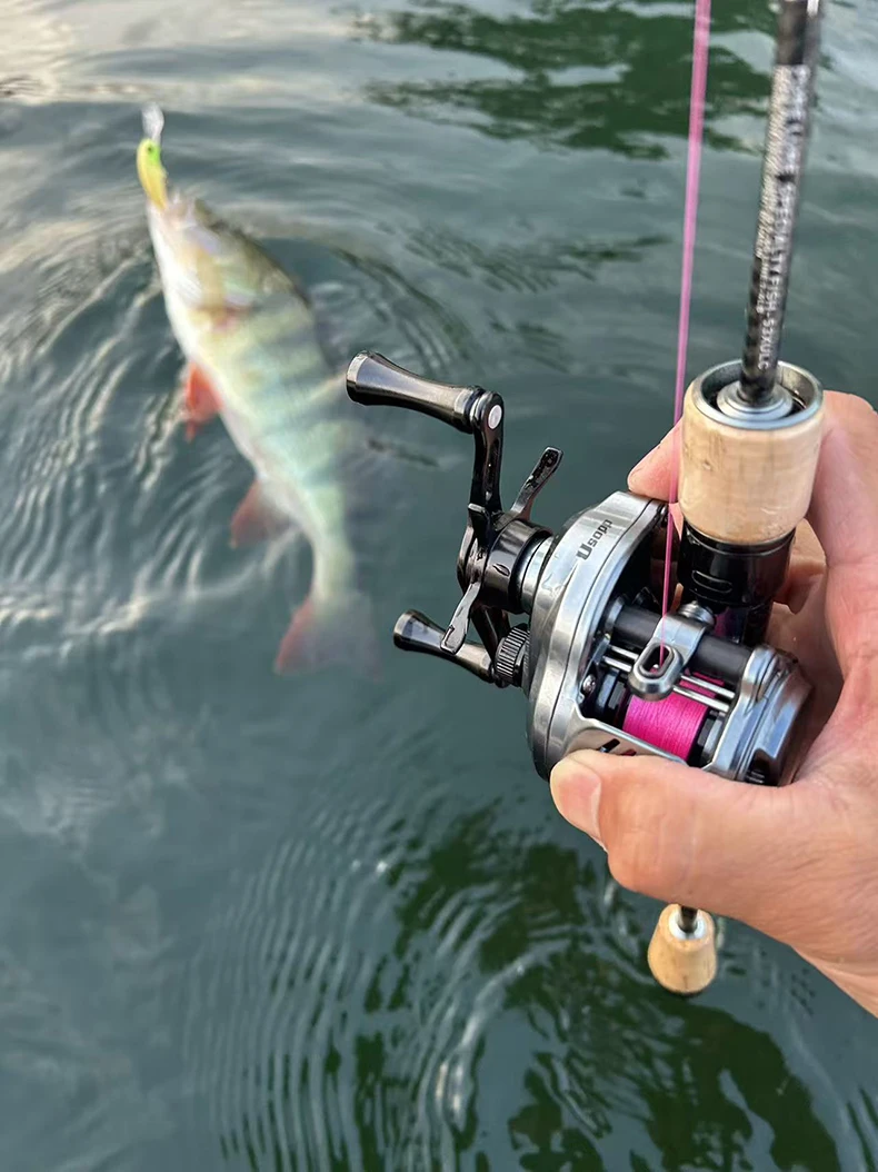 Leydun Neue Lysop-Baitcasting-Angelrollen, 125 g, ultraleicht, 7,6:1, Übersetzungsverhältnis 4,5 kg, Drag-Power-Köderwurfrolle, Baitcaster Tackle – Detail 3
