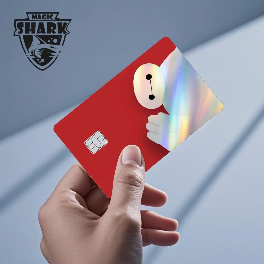 Tubarão mágico dos desenhos animados pato donald mickey grande herói ponto princesa laser filme holográfico capa de pele adesivo para cartão de débito de crédito