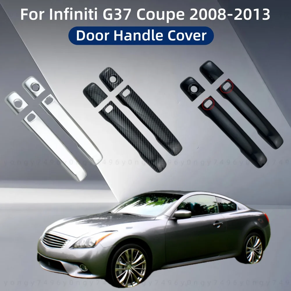 

Car Upgrade Sticker Modification Door Handle Bowl Covers Glossy Black Carbon For Infiniti G37 Coupe 2008 2009 2010 2011 2013