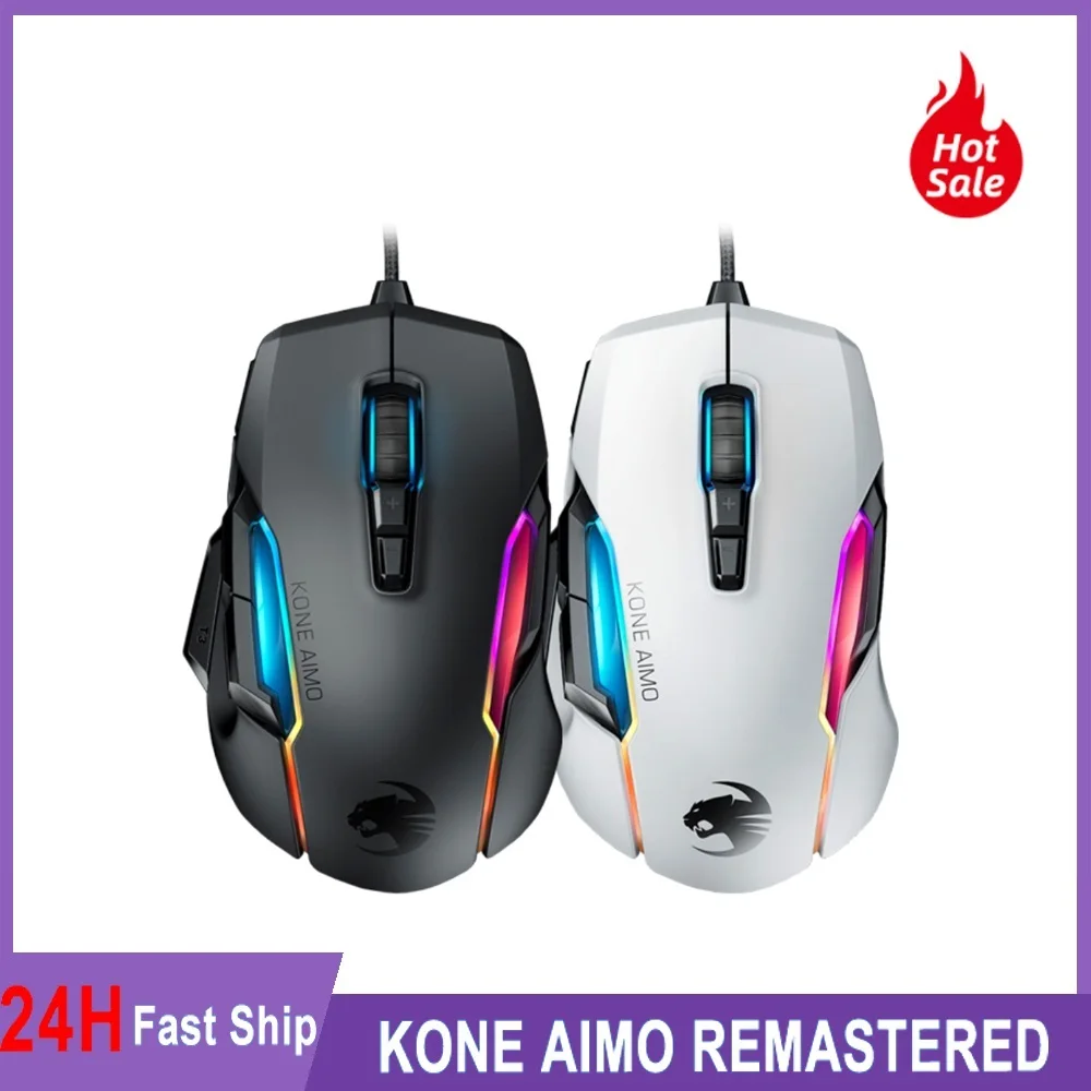 

New Kone AIMO Gaming Mouse (remastered) High Precision Owl-Eye Optical Sensor (from 100 to 16,000 DPI), Black