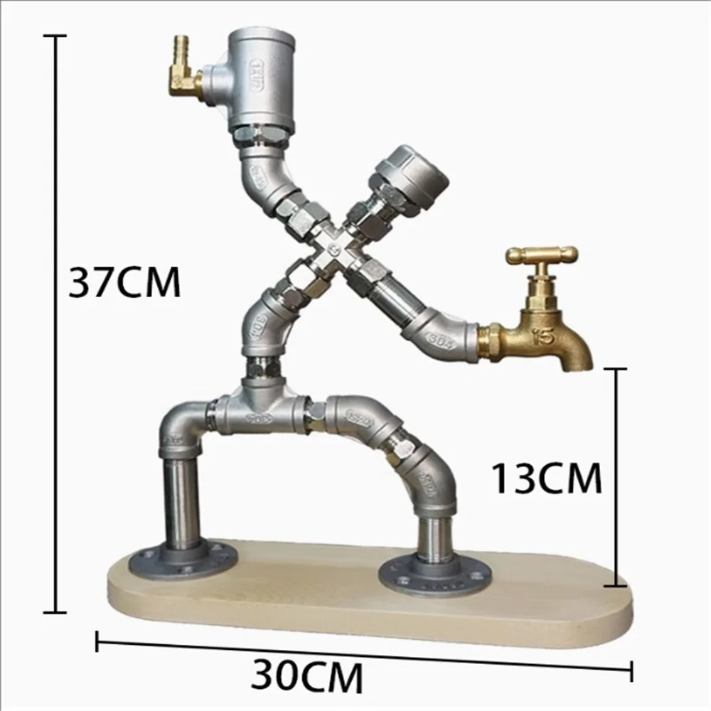 Robot de tubería de agua de acero inoxidable, personalidad creativa, mostrador de cafetería, decoración retro, extranjera