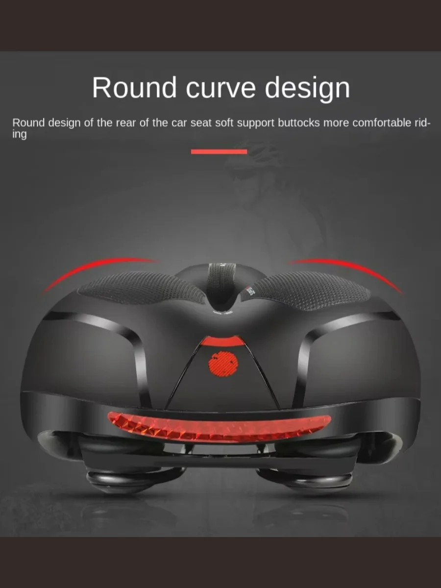 AliExpress NONE Hollow Breathable Bicycle Saddle Men Women MTB Road Bike Saddle Shock Absorbing Comfortable Big Butt Bike Seat Safety Warning