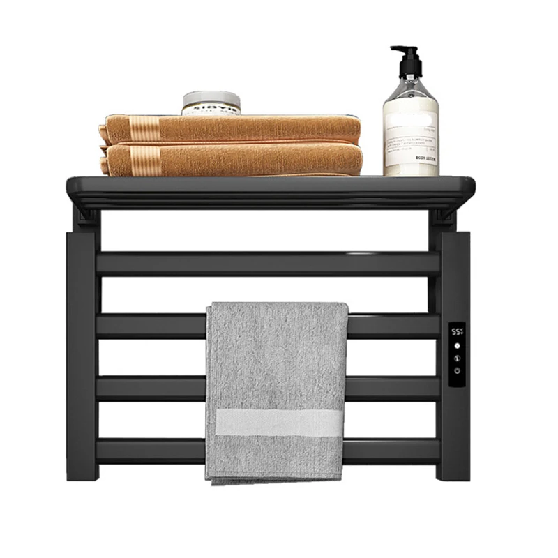 

Электрический полотенцесушитель 80 Вт, 30-70 см ℃ Терморегулируемый полотенцесушитель с сенсорным управлением и таймером, полка для ванной комнаты, подогреватель полотенец