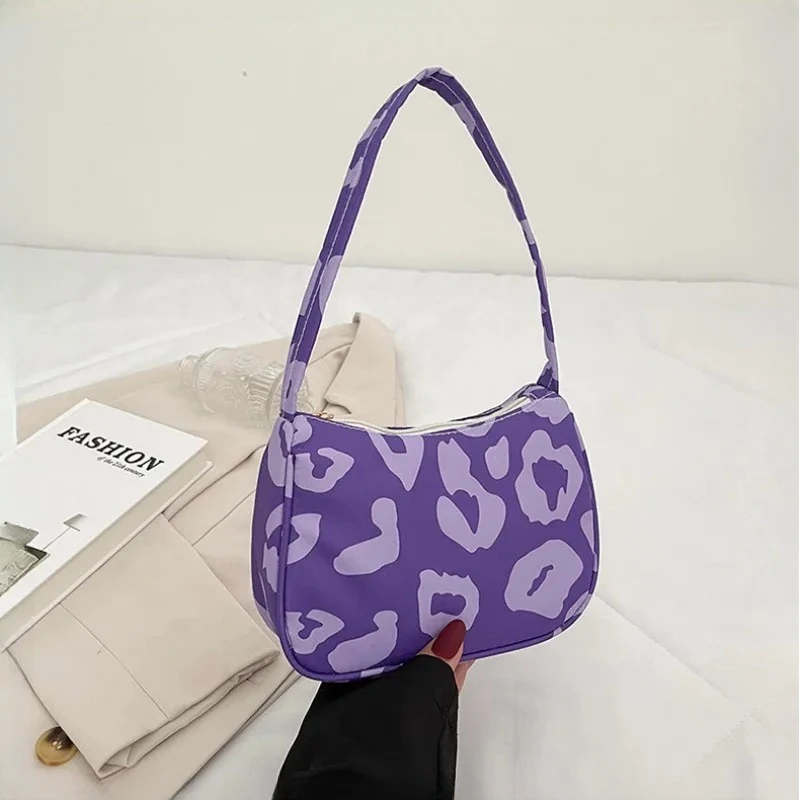 

New Style Printed Leopard Pattern Trendy Bag Fashionable Canvas Casual Shoulder Bag Korean Style Street Trend Handbag for Women