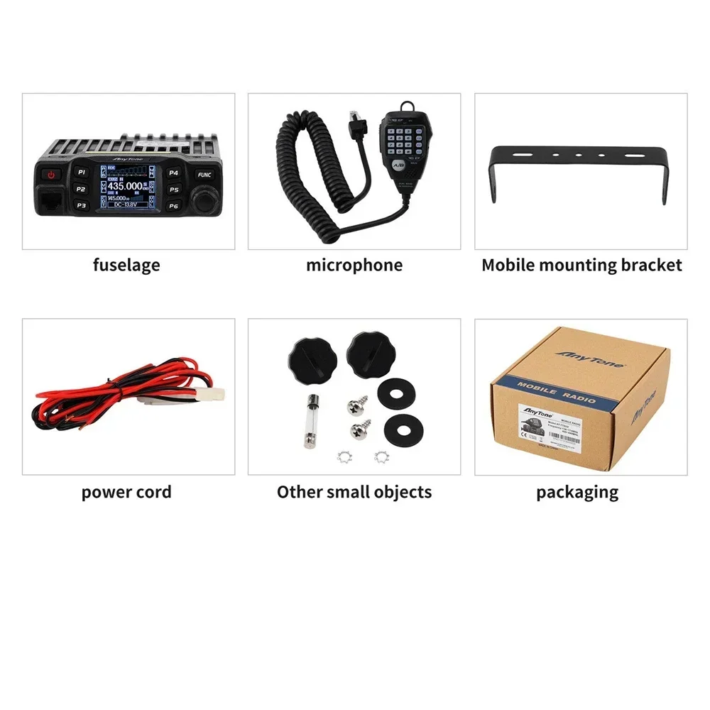 AnyTone AT-778UV Mobile Radio Dual Bands VHF UHF Large Screen Display CTCSS DCS DTMF Vehicle-mounted Wireless Transceiver