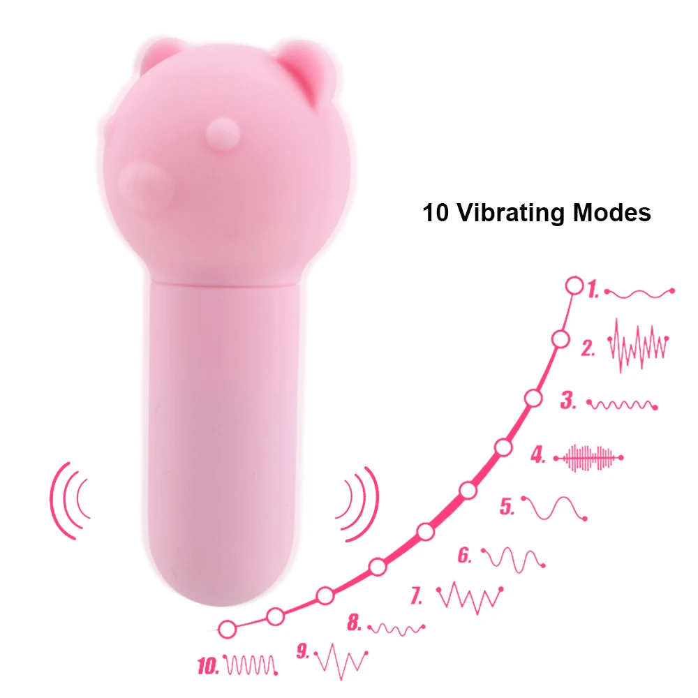 USB charging Bullet Vibrating Egg Little Bear Vibrator Clitoris Stimulator Sex Toys for Women 10 Frequency G-spot Massager