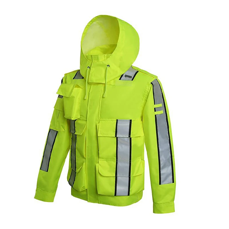 Cycling Rain Jacket High Visibility Reflective MultiFunction Jersey Road Bike Bicycle Windproof Rain Coat Windbreaker