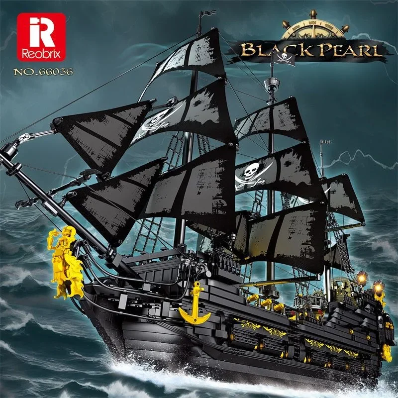 Reobrix 66036 Black Pearl Adult High-Difficulty Giant Building Block Toy Educational Assembly Model