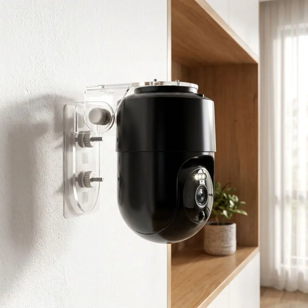 Acrylic Video Surveillance Camera Mount Upside-Down Mount Adjustable-angle Wall Mount Camera Stand Drill-Free Fixer L Shape