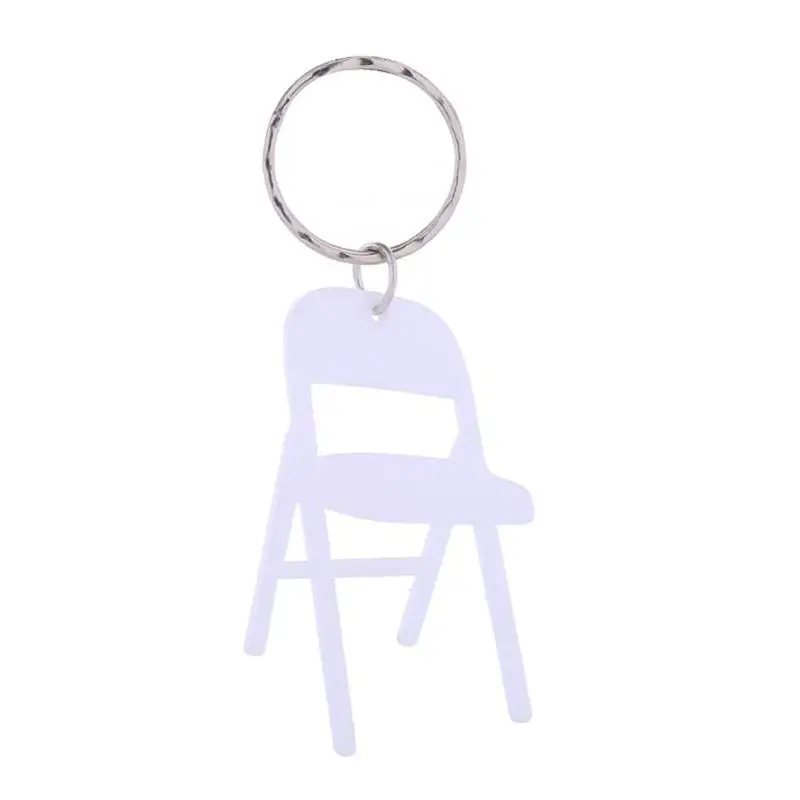 P9FE Acryl Mini Rückenlehne Stuhl Charm Schlüsselanhänger Klappstuhl Schlüsselanhänger Rucksack Charm – Detail 2
