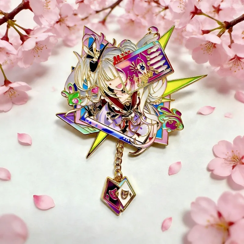 Honkai Star Rail Sparkle Enamel Pin, Hanabi Fanart Metal Brooch Badge for Backpack Jacket, Collectible Gift
