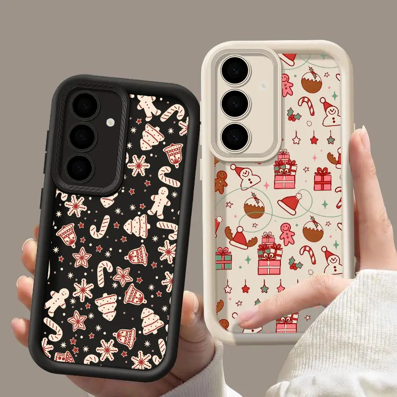 เคสโทรศัพท์ลายภาพวาดคริสต์มาสสุดน่ารัก รุ่น S25FE สำหรับ Samsung Galaxy S25 S24 S23 S22 S21 S20 FE Ultra 5G Plus Note 20