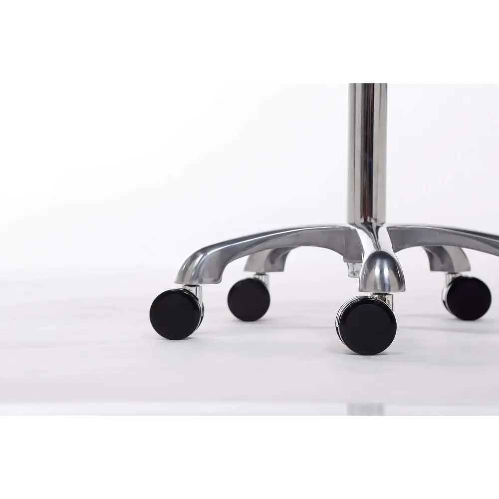 Regulowany stołek na kółkach, wytrzymały (do 160 kg), krzesło do salonu kosmetycznego, masażu, kliniki dentystycznej, biura domowego (czarny)