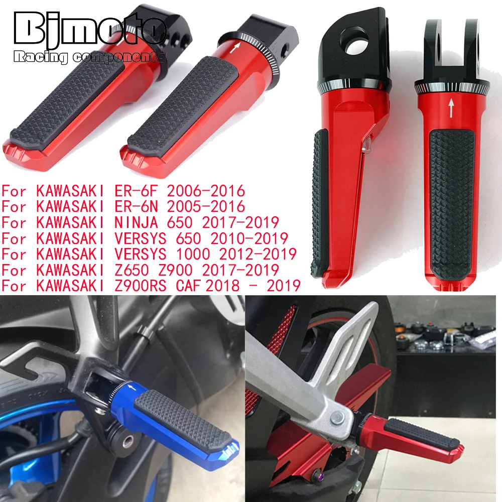 Z900 Front Rear Foot Pegs Rider Passenger Pedal For KAWASAKI ER6F ER6N NINJA VERSYS 650 1000 Z650 Z900RS CAFÉ 2005-2019 ER 6F 6N