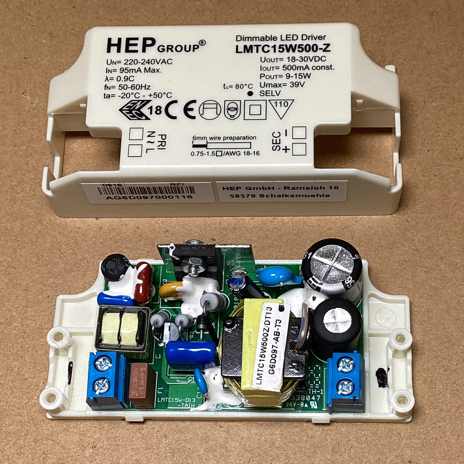 9W-15W Triac Dimming LED Driver 500mA LMTC15W500-Z Compatible Phase Dimmers