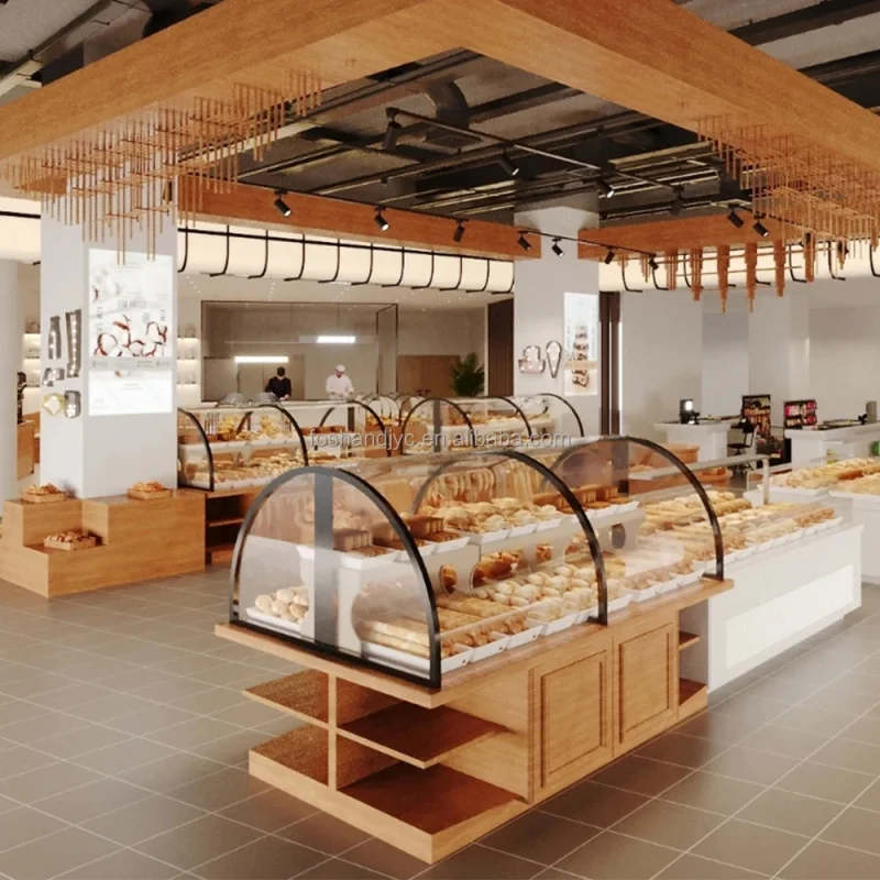 

Customize.Foldable MDF Bread and Biscuit Display Rack with Insulation Cover Flat Pack Shop Display Shelves