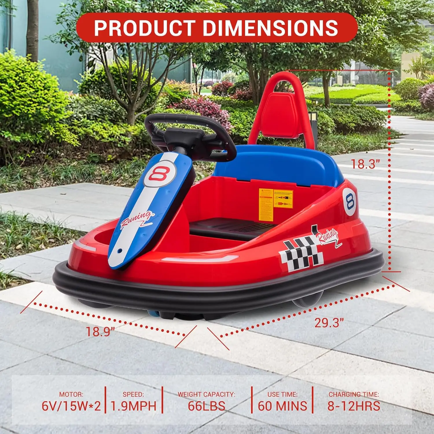 子供用電動バンパーカー 6V 乗用玩具 360度回転 °   ラバーガード デュアル15Wモーター ステアリングホイールコントロール 2速乗用玩具