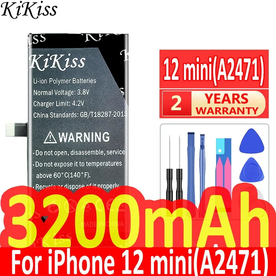 

KiKiss 12 Pro (A2479) 12 Mini (A2471) 12 Pro Max (A2466) Battery For Apple IPhone 12 Pro Max 12Pro A2342 A2410 A2411 12mini A217