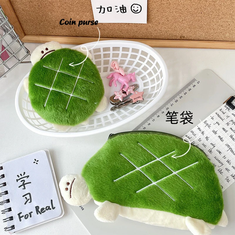 ぬいぐるみタートルペンシルケース,化粧品バッグ,ペンポーチ,財布,口紅,イヤホン,文房具,学用品,かわいい