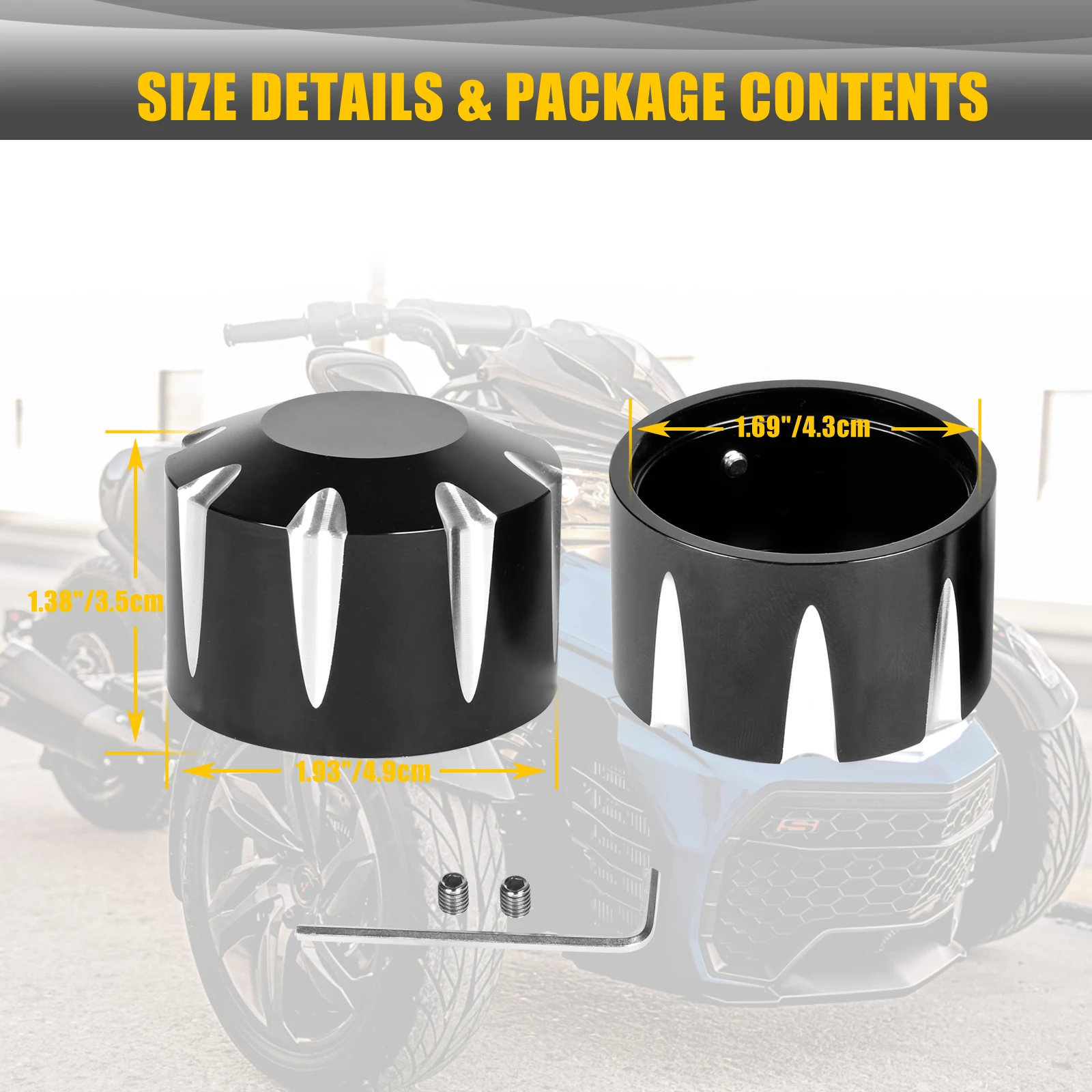 For Spyders RT Rear Axle Nut Cover Caps, Pair Aluminum Axle Caps For Cam-Am Spyder 2008-Later RT, F3, GS/RS, ST All Models