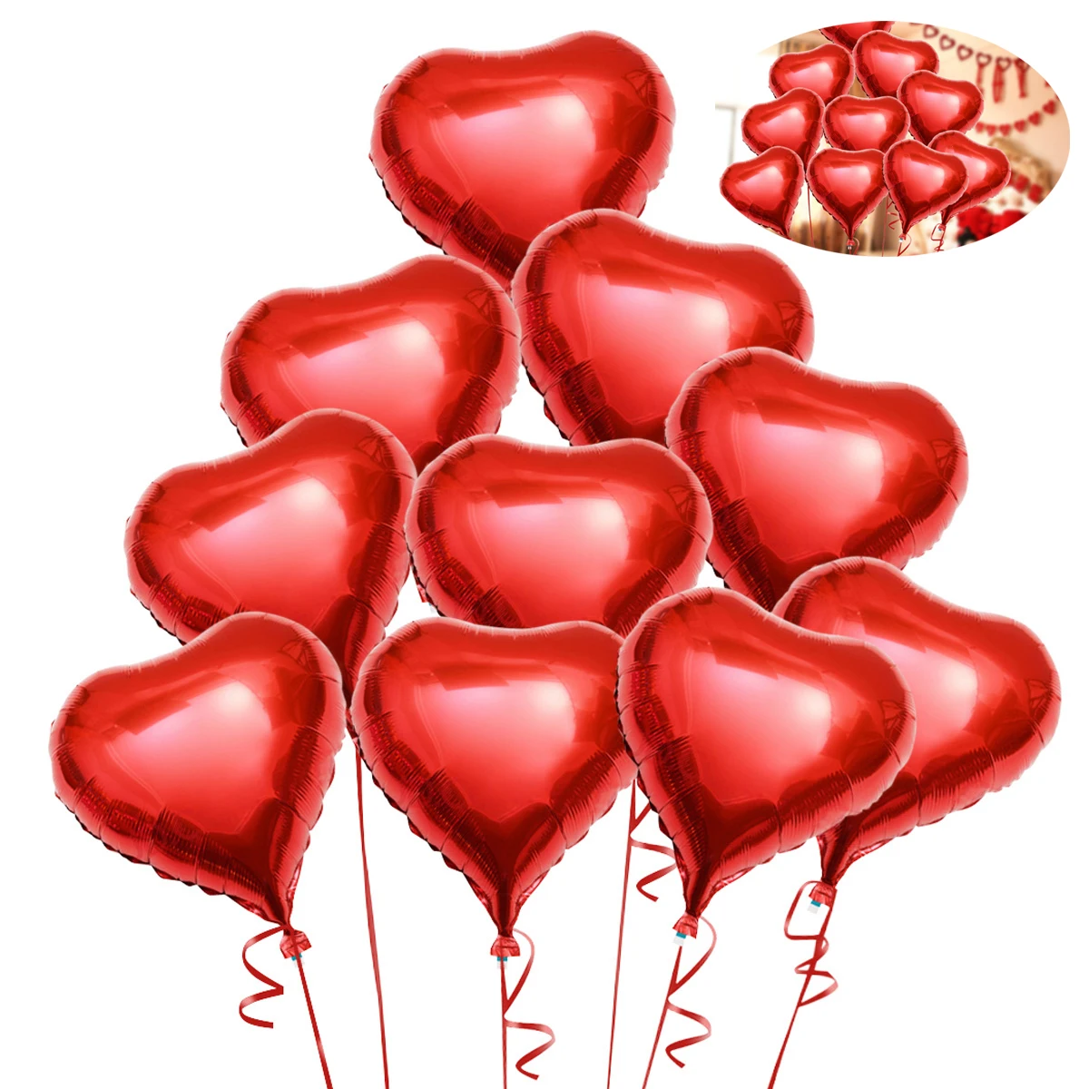 

10pcs Red Balloons Aluminum Foil 47x45cm Helium Balloon Self Seal Helium Air Baby Shower Birthday Party Decorations