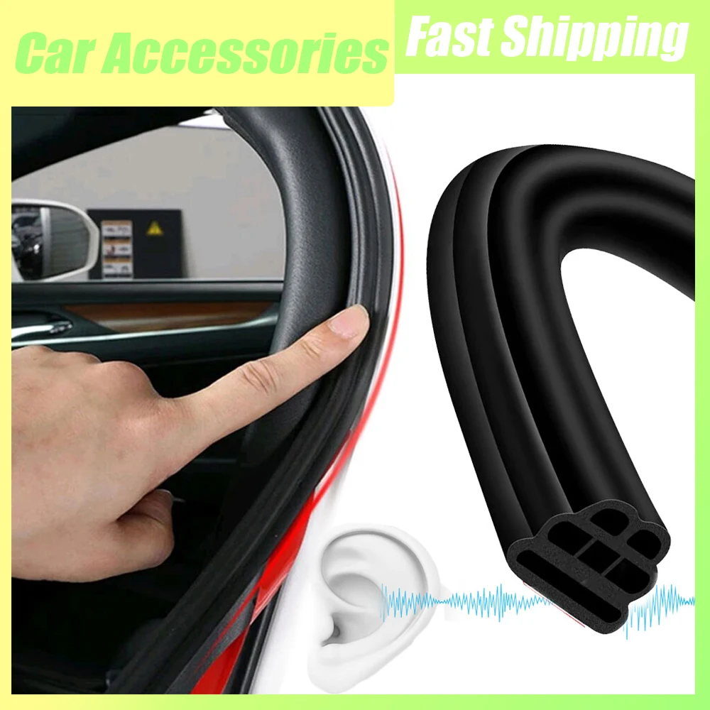 1x Car 3 Layer Noise Insulation Protection Sealant Car Door Edge Rubber Soundproof Seal Strip Car 5m Sound Insulation Wind Strip