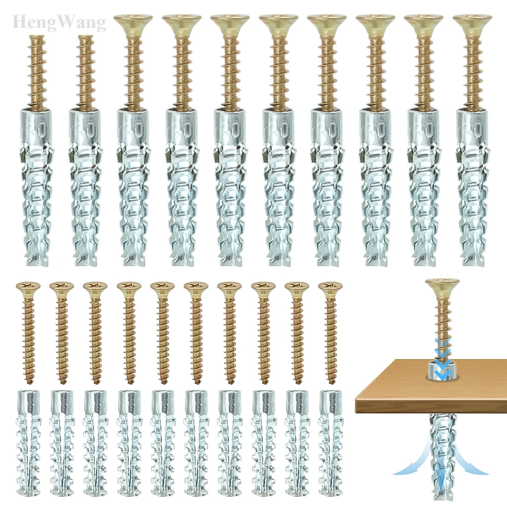 Self Tapping Screws Metal Serrated Expansion Tube Pipe Drilling Plug Set for Drywall Concrete Wall Anchors Fasteners Bolt Kits
