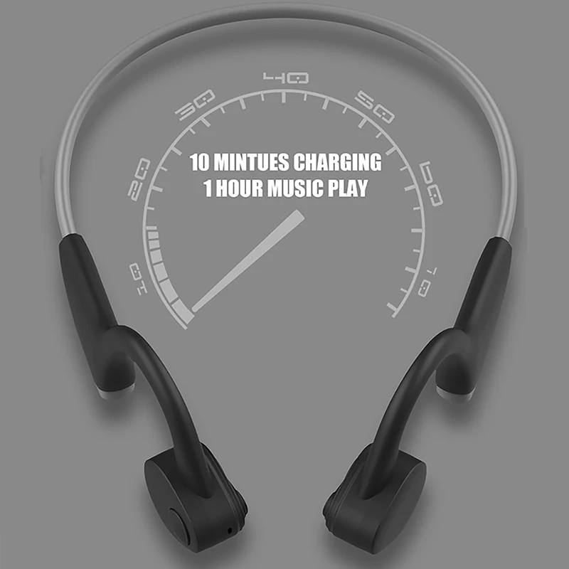 OKCSC سماعة توصيل العظام بلوتوث 5.0 سماعات لاسلكية IP56 مقاوم للماء في الهواء الطلق سماعة رياضية مع ميكروفون يدوي
