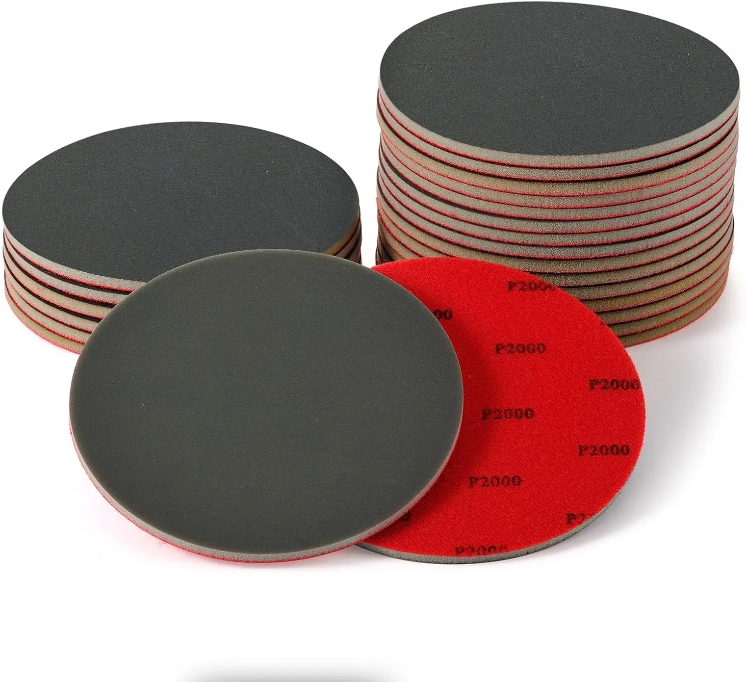 

6pcs 5inch Sanding Sponge Round Sandpaper Hook and Loop Back for Wood Metal Polishing