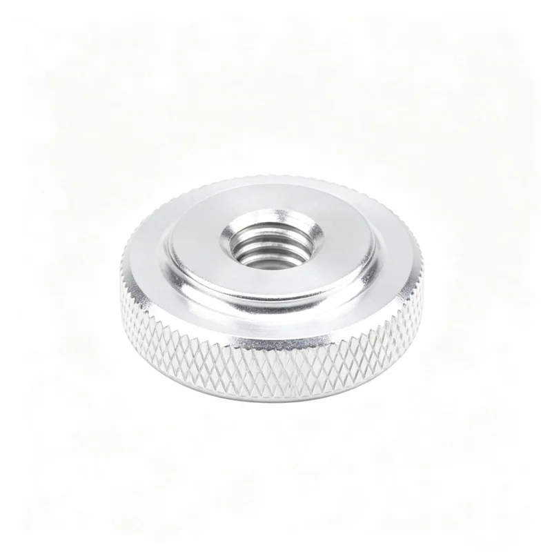 2pcs Knurled Thumb Nut 1/4-20 3/8-16 Through Hole Aluminum Alloy Hand Thread Nuts Inch Thin Type Hand Grip Knob Thumb Nuts