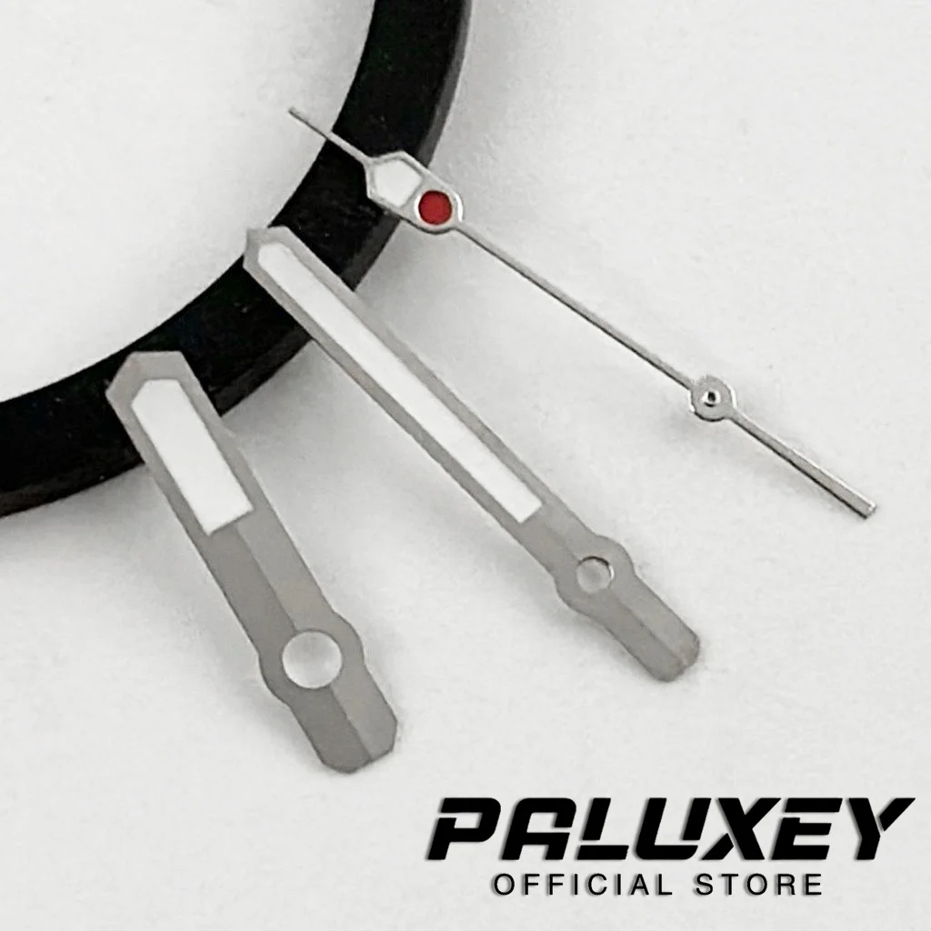 นาฬิกาสีเขียวเรืองแสงสีเงินมือ NH35 NH36 4R35 7S36 4R36เคลื่อนไหวอัตโนมัติ