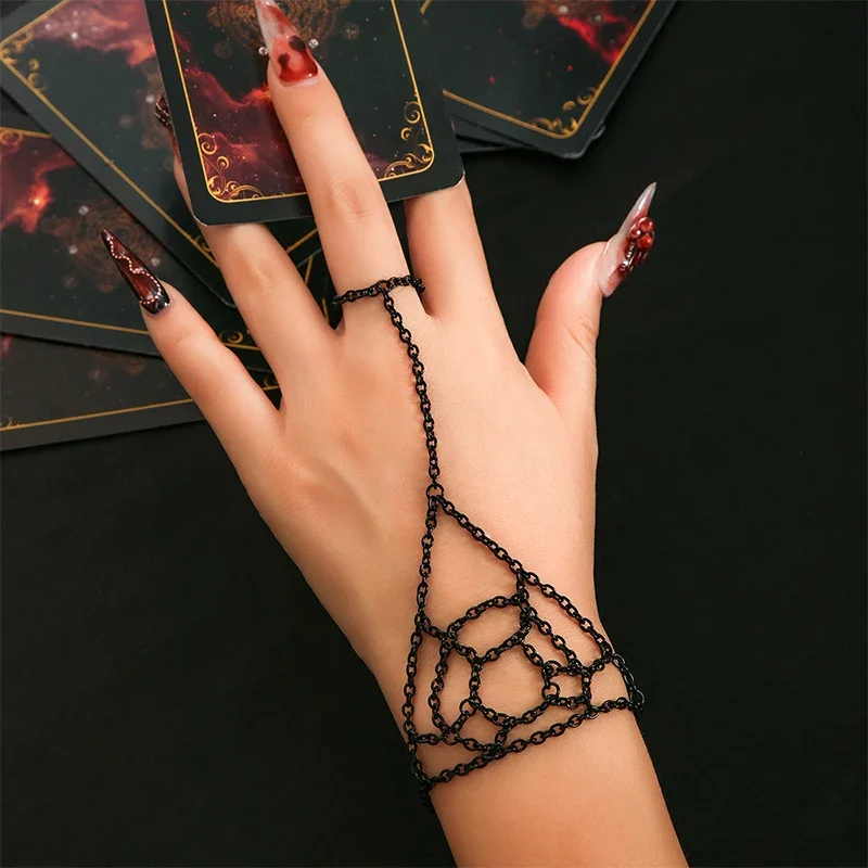 Minimalist Accessories Charming Dark Spider Web Hollow Out Lines Chain Bracelet for Women Fashion Jewelry Wholesale Halloween