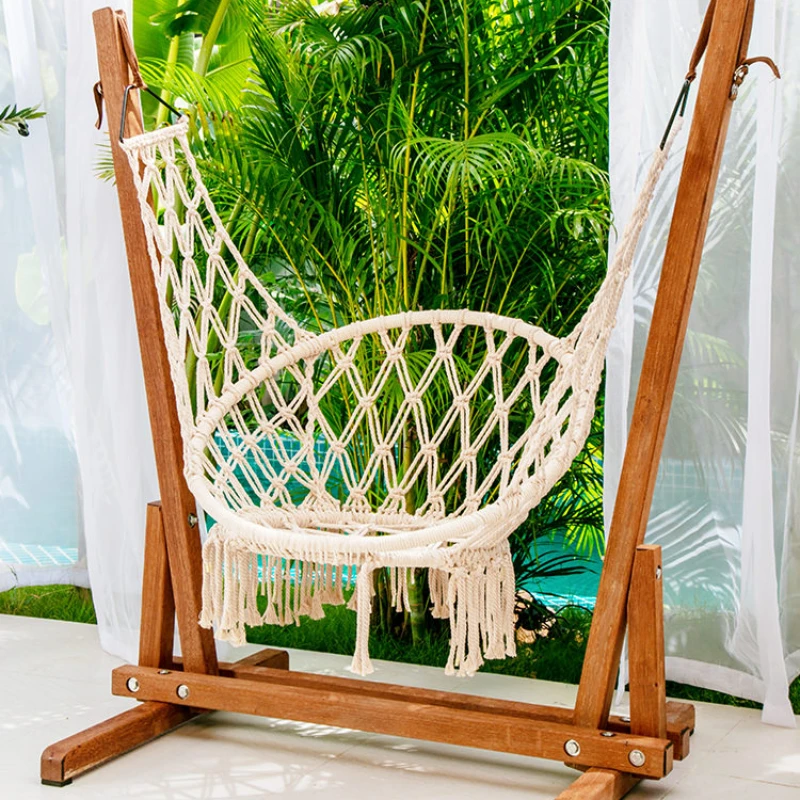 Hanging Camping Garden Chairs Wooden Legs Vintage Farmhouse Garden Chairs Reclining Rope Sillas Terraza Exterior Room Furniture