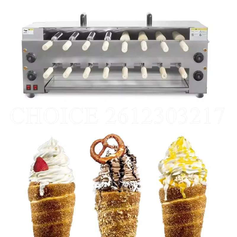 with 8/16 Roller Electric Hungarian Chimney Cake Maker Gas Electric Chimney Cake Rolls Grill Oven Maker Bread Roll Baking Maker