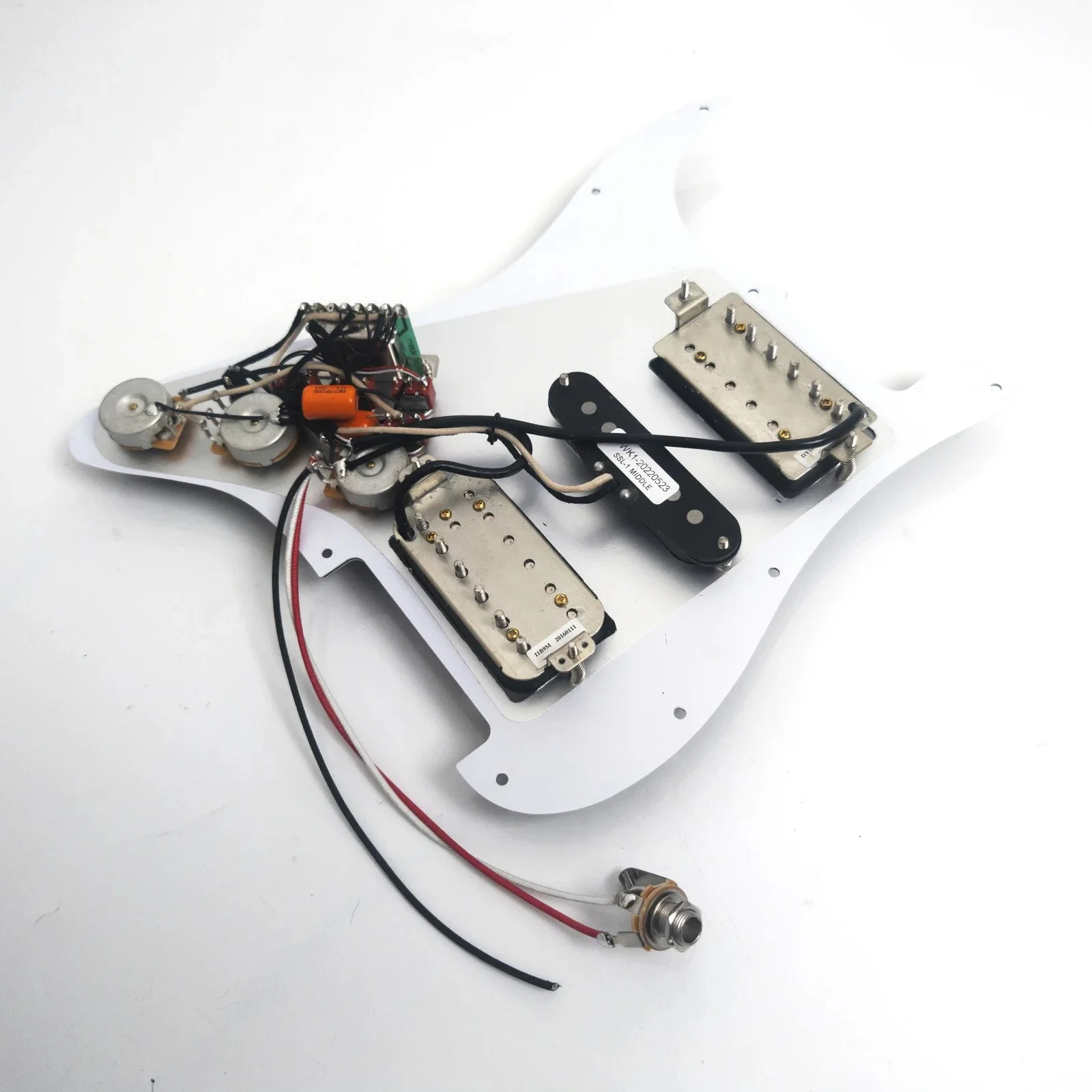 HSH Prewired Loaded Pickguard with Alnico 5 Pickups for ST Style Electric Guitar Replacement view 5