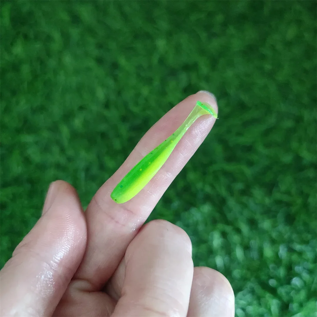400pcs 35mm Ajing Soft Rock Fishing Lure T Tail Swimbait Wobblers Drop Shot Mini Shad Ocean Sea Bass Rockfishing Pesca