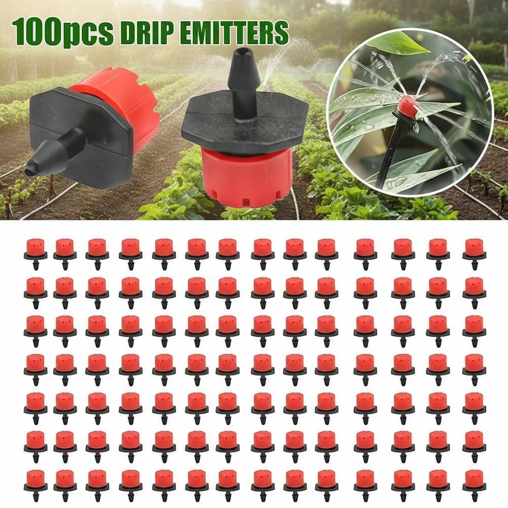 100 Garden Eight Hole Adjustable Flow Dripping Head for Potted Plants Orchard Greenhouse Farmland - Water Saving Irrigation Acce