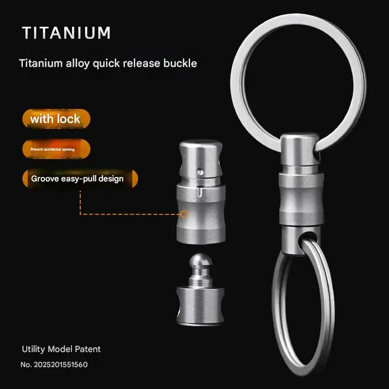 Titanium Alloy Quick Release Keychain 360° Rotatable Buckle Anti Stripping Dog walking Lightwei Buckle Safety With Lock design