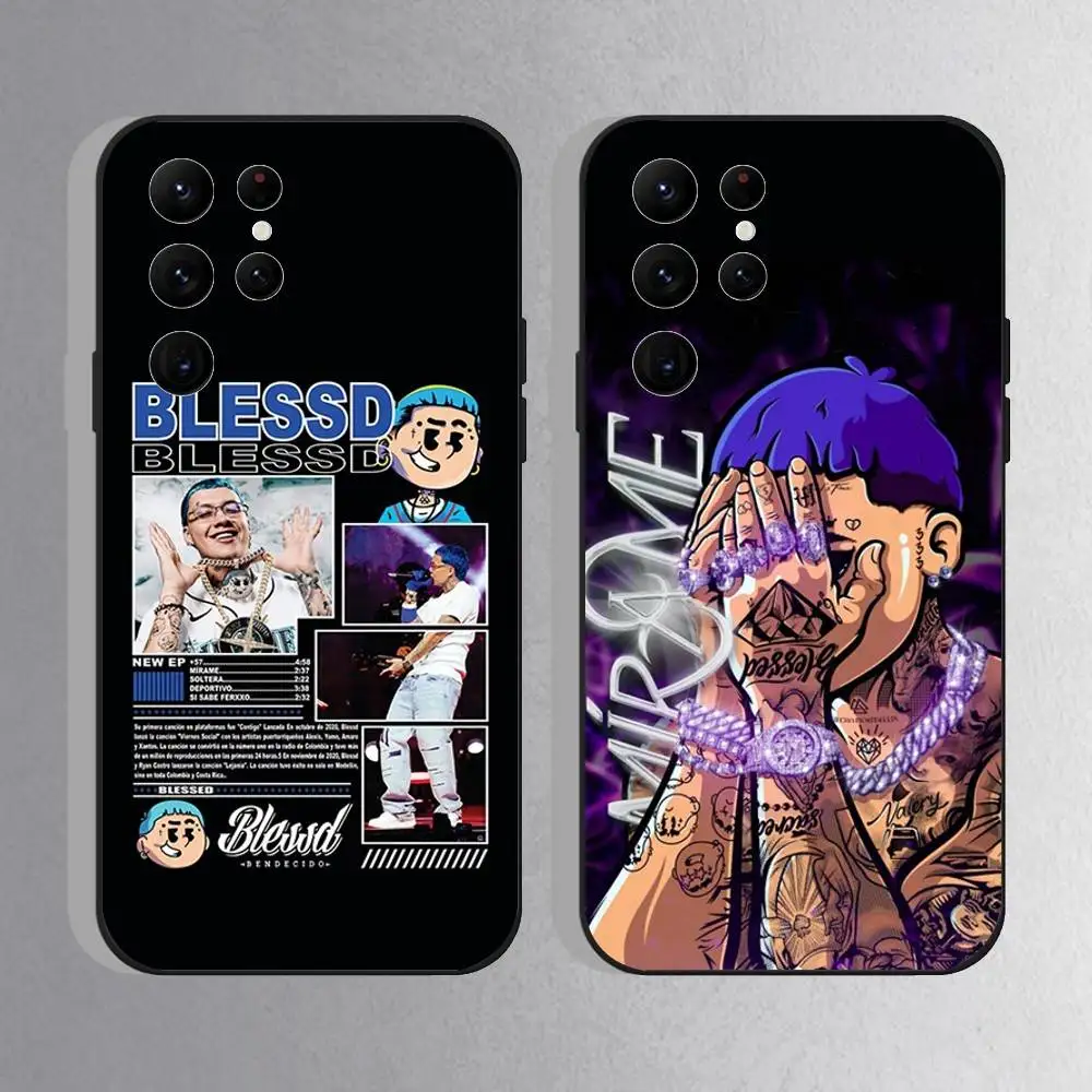 B-Blessd EL MEJOR HOMBRE Phone Case For Samsung S10,S21,FE,S21 ,S26,S25,S24,S23,Ultra,S9,S22,Plus Black Shockproof Silicone Sof