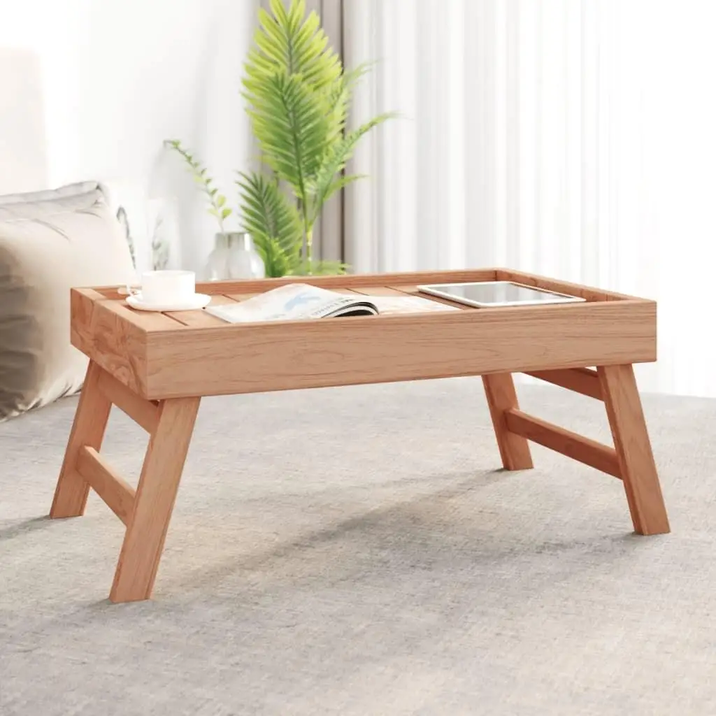 Teak Wood Folding Tray 21.7x13.8x9.8 - Versatile & Stylish Serving Solution