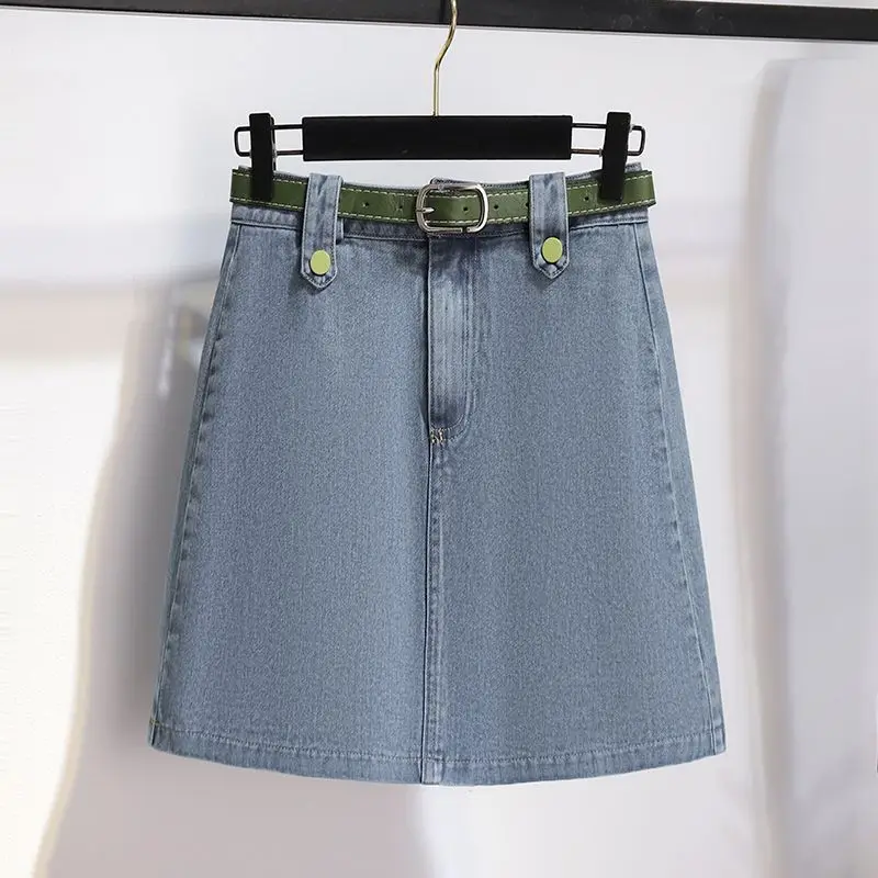 Spring and Autumn 2023 Korean Edition New Style Jean Jacket High Waist Casual Skirt Women's Two Piece Set Fashion