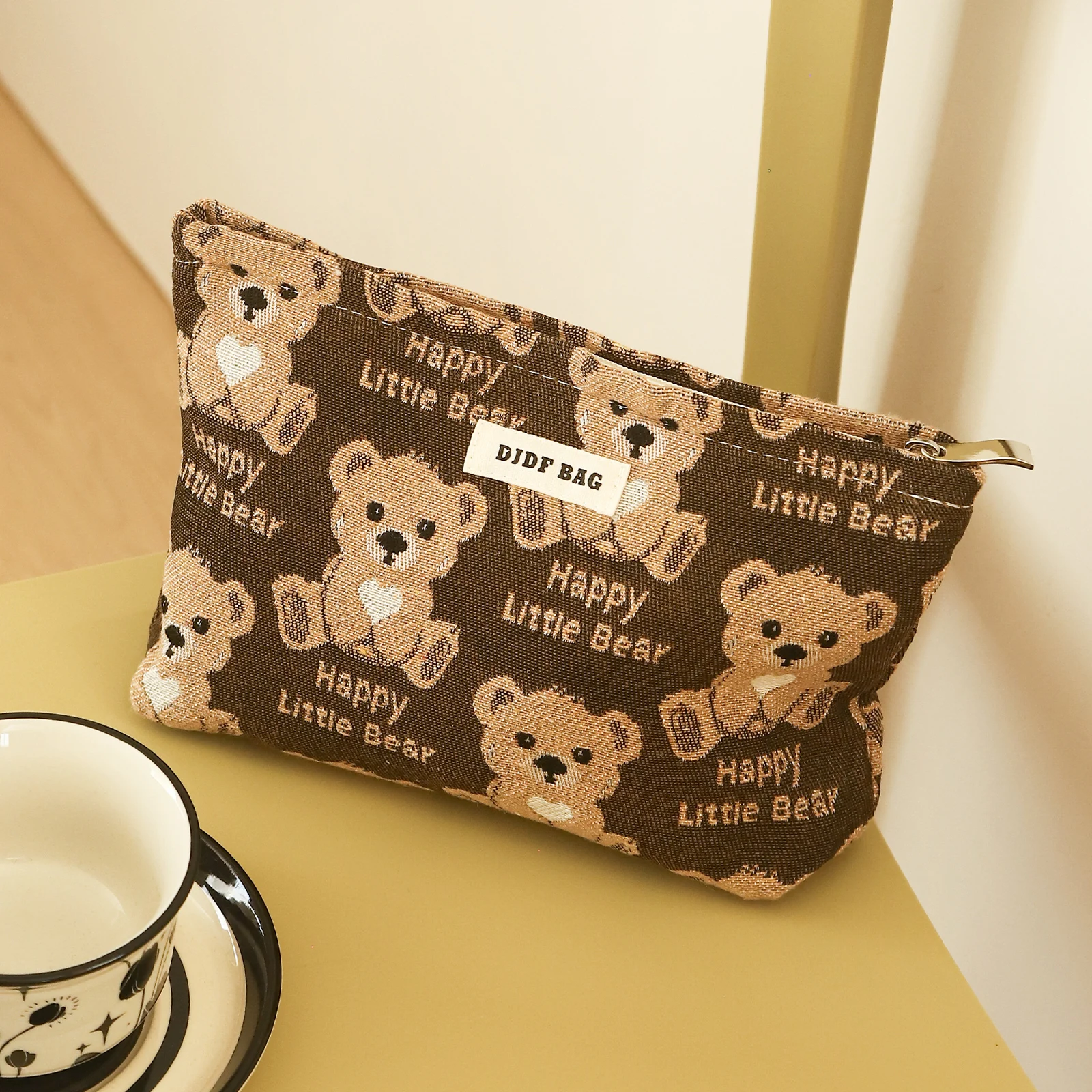 Cute Bear borsa per cosmetici femminile borsa per rossetto cosmetico di grande capacità borsa da toilette da viaggio portatile pochette per pendolari