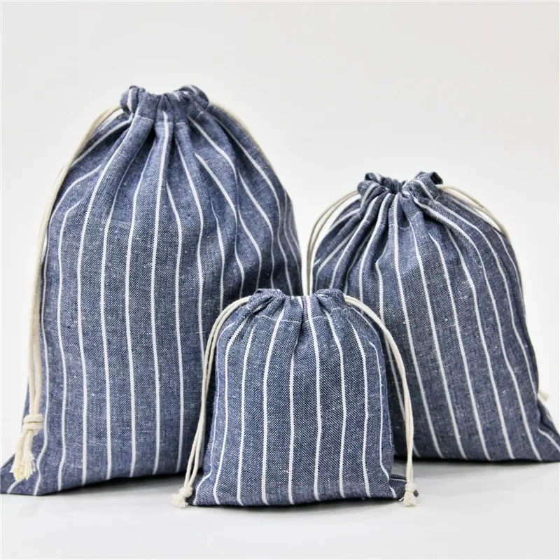 Package Pocket Storage Organizer Bag Cotton Fabric Drawstring Cosmetic Towel Cloth Stroage Bags Toiletry Bag Case