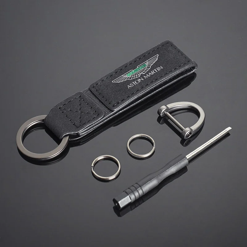1 قطعة جلد الغزال سيارة التصميم المفاتيح مفتاح سلسلة مفتاح قلادة عصابة ل أستون مارتن DB S 11X9 الداخلية اكسسوارات السيارات السيارات #4